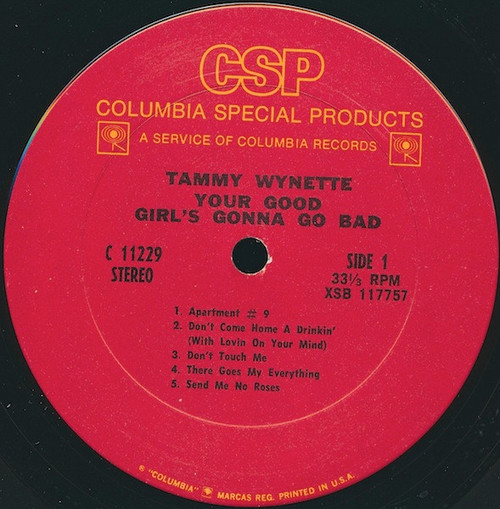 Tammy Wynette - Your Good Girl's Gonna Go Bad (LP, Album, RE)