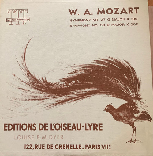 Georg Ludwig Jochum - W. A. Mozart: Symphony No. 27 G Major K. 199 And Symphony No. 30 D Major K. 202 (LP)
