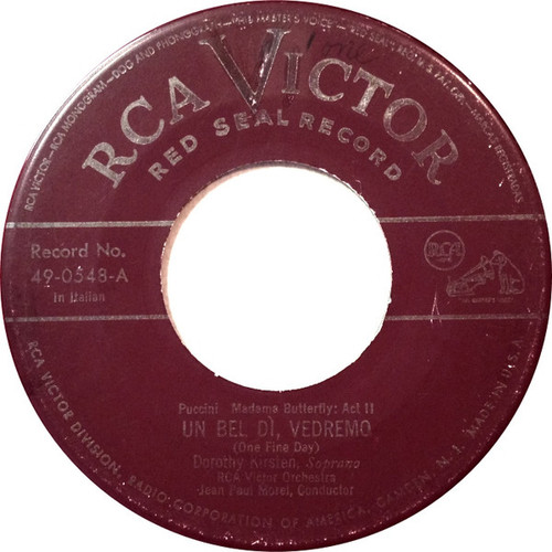 Giacomo Puccini, Dorothy Kirsten, RCA Victor Orchestra*, Jean Paul Morel* - Madame Butterfly: Act II - Un Bel Di, Vedremo = One Fine Day (7", Single, Red)