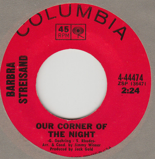 Barbra Streisand - Our Corner Of The Night (7", Single)