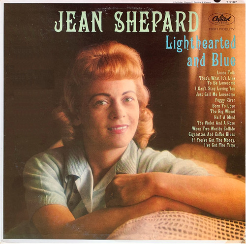 Jean Shepard - Lighthearted And Blue (LP, Album, Mono)