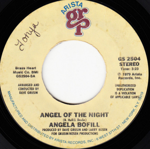Angela Bofill - Angel Of The Night (7", Single)