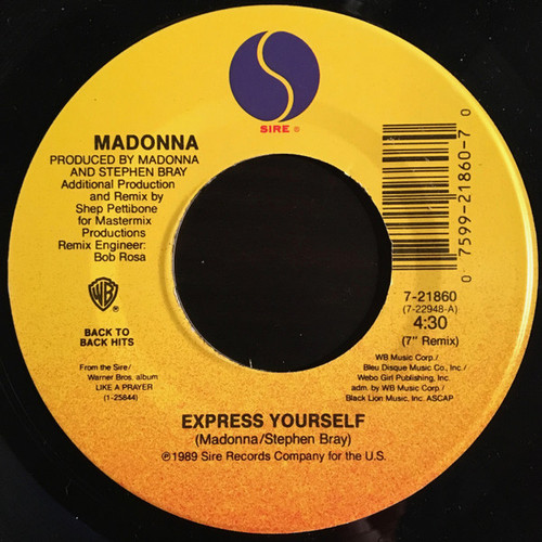 Madonna - Express Yourself / Cherish (7")