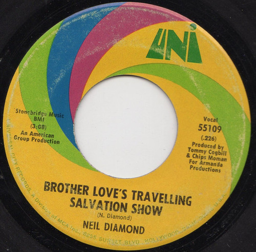 Neil Diamond - Brother Love's Travelling Salvation Show / A Modern Day Version Of Love (7", Mono, Pin)