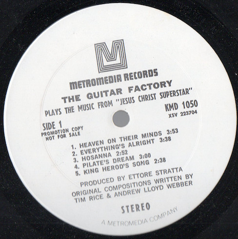 The Guitar Factory - The Guitar Factory Plays Music From Jesus Christ Superstar (LP, Album, Promo)