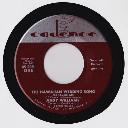 Andy Williams - The Hawaiian Wedding Song (Ke Kali Nei Au) (7", Roc)