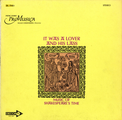New York Pro Musica, Noah Greenberg - It Was A Lover And His Lass (LP, Gat)
