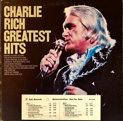 Charlie Rich - Greatest Hits (LP, Comp, Promo)