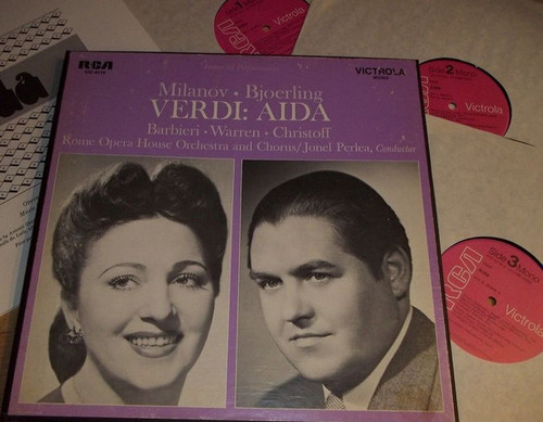 Verdi* - Milanov* • Bjoerling* • Barbieri* • Warren* • Christoff* • Rome Opera House Orchestra* And Chorus* / Jonel Perlea - Aida (3xLP, Mono + Box, RE)