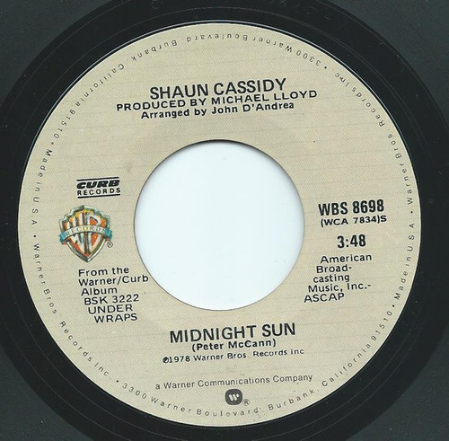 Shaun Cassidy - Midnight Sun (7", Single)