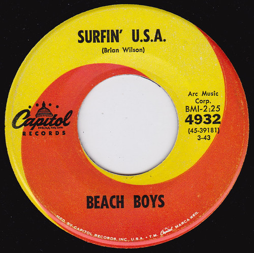 Beach Boys* - Surfin' U.S.A. (7", Single, Scr)