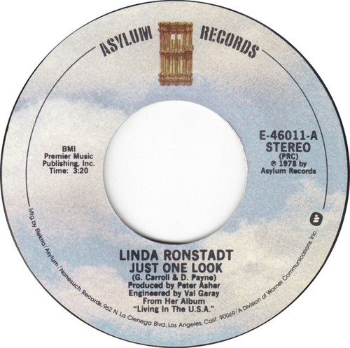 Linda Ronstadt - Just One Look (7", Styrene, PRC)