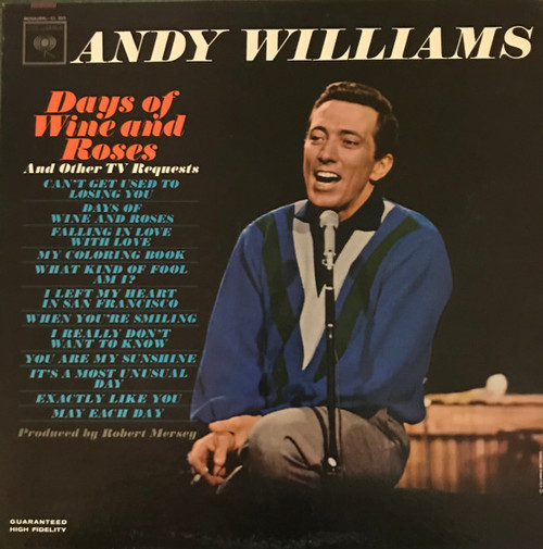 Andy Williams - Days Of Wine And Roses (LP, Album, Mono, Hol)