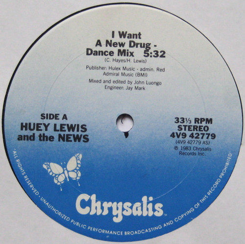 Huey Lewis And The News* - I Want A New Drug (12", Pit)