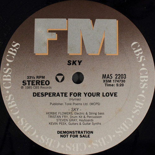 Sky (4) - Desperate For Your Love / The Great Balloon Race / Night Sky (12", Promo, Smplr)
