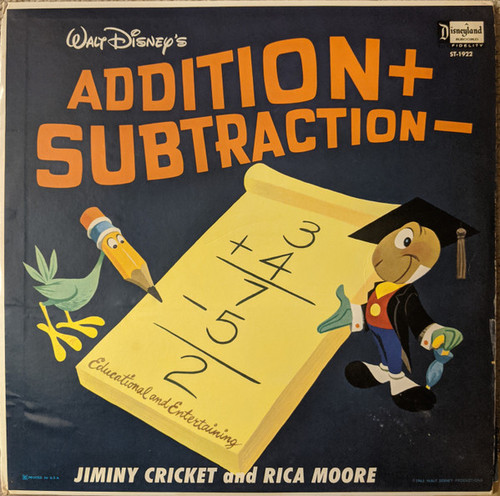 Jiminy Cricket And Rica Moore - Addition And Subtraction (LP, Mono, All)