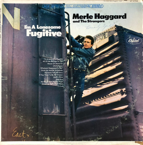 Merle Haggard And The Strangers (5) - I'm A Lonesome Fugitive (LP, Album, Pit)