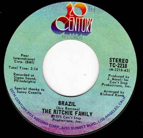 The Ritchie Family - Brazil (7", Single, Styrene, Pit)