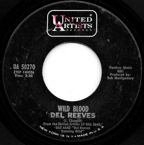 Del Reeves - Wild Blood / Lest We Forget (7", Single, Pit)