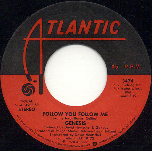 Genesis - Follow You Follow Me (7", Single, SP )