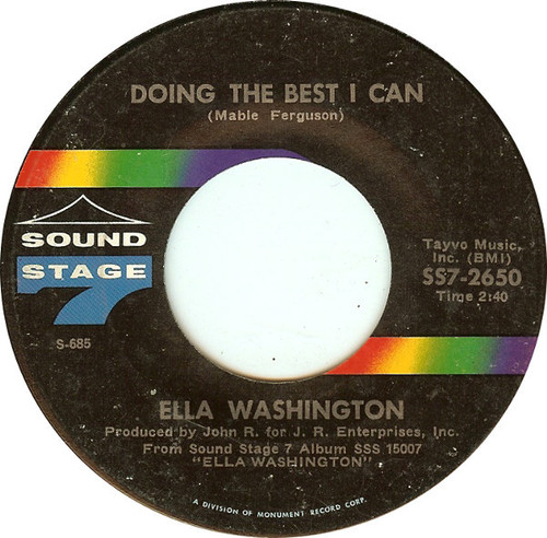 Ella Washington - Doing The Best I Can / Sweeter And Sweeter (Ray, Ray, Ray) (7", Single)
