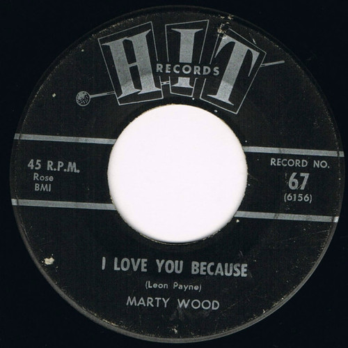 Marty Wood - I Love You Because / 18 Yellow Roses (7", Mono)