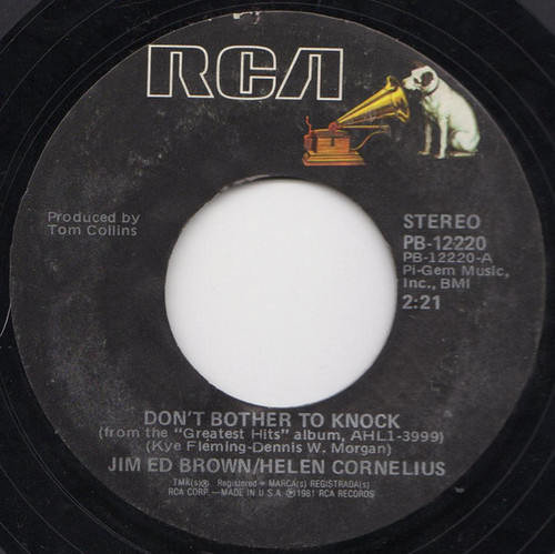 Jim Ed Brown / Helen Cornelius* - Don't Bother To Knock (7", Single, Styrene, Ind)