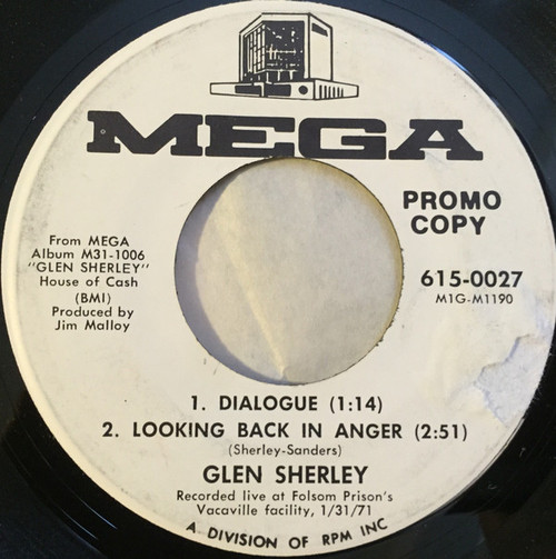Glen Sherley - Looking Back In Anger / Greystone Chapel (7", Single, Mono, Promo)