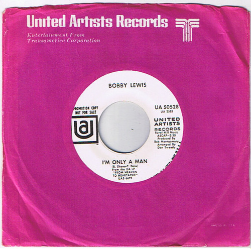 Bobby Lewis (6) - I'm Only A Man / Til Something Better Comes Along (7", Promo)