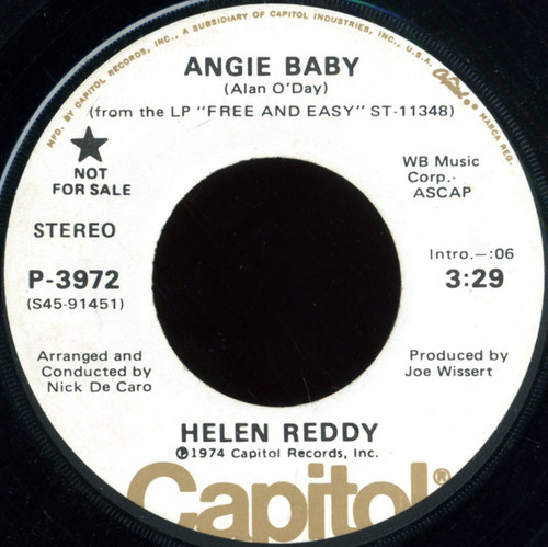 Helen Reddy - Angie Baby (7", Single, Promo)