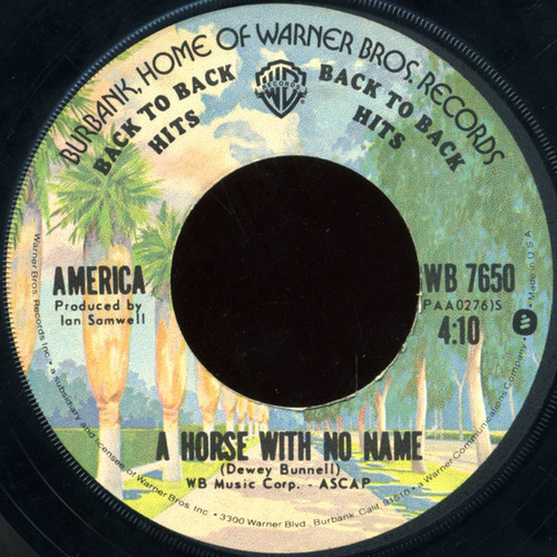 America (2) - A Horse With No Name / I Need You (7", Single, RE, Jac)