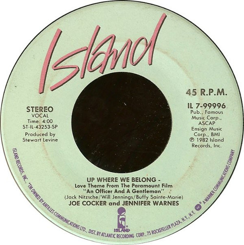Joe Cocker And Jennifer Warnes - Up Where We Belong / Sweet Li'l Woman (7", Single)
