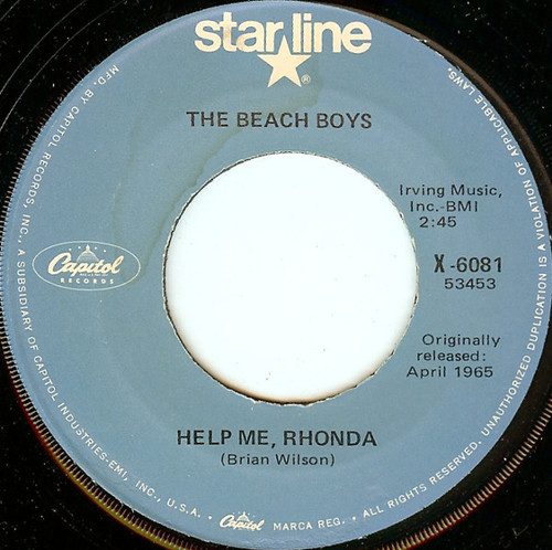 The Beach Boys - Help Me, Rhonda / Do You Wanna Dance (7", Single, RE)