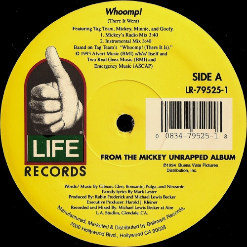 Tag Team & Mickey* & Minnie* & Goofy (2) - Whoomp! (There It Went) (12", Single)