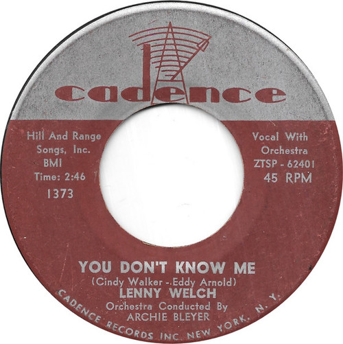Lenny Welch - You Don't Know Me (7")