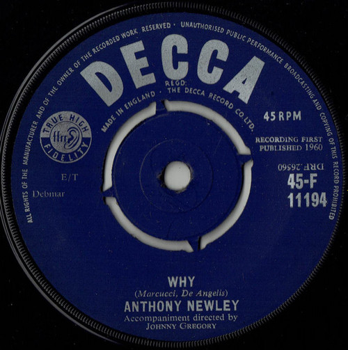 Anthony Newley - Why (7", 4-P)
