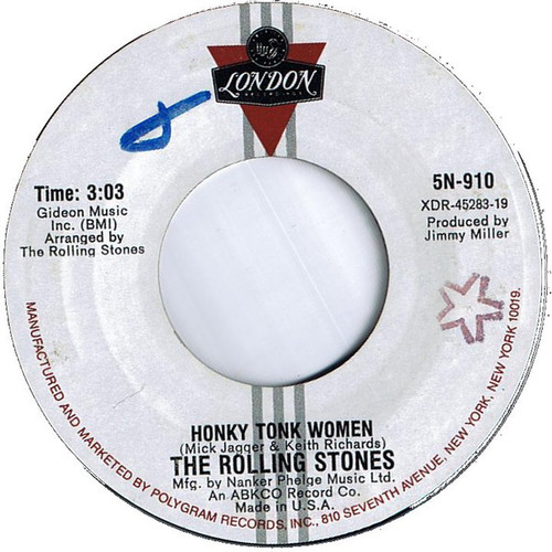 The Rolling Stones - Honky Tonk Women / You Can't Always Get What You Want (7", Single, RE)