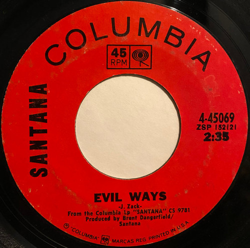 Santana - Evil Ways / Waiting (7", Single, Styrene, Pit)