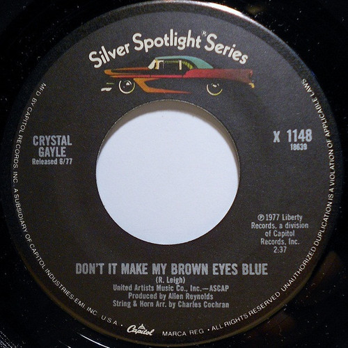 Crystal Gayle - Don't It Make My Brown Eyes Blue / Green Door (7", RE, Jac)