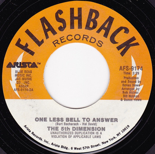 The 5th Dimension* - One Less Bell To Answer (7", Single, RE)