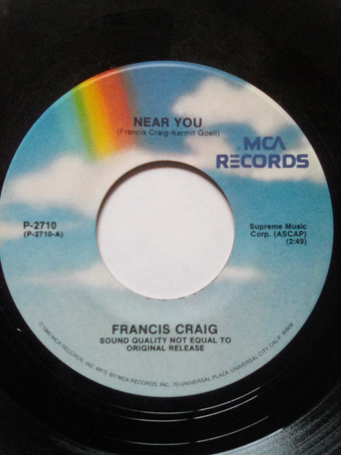 Francis Craig - Near You  (7", RE, Pin)