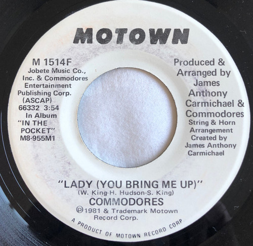 Commodores - Lady (You Bring Me Up) (7", Single, Promo)
