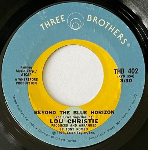 Lou Christie - Beyond The Blue Horizon / Saddle The Wind (7", Single, Styrene)