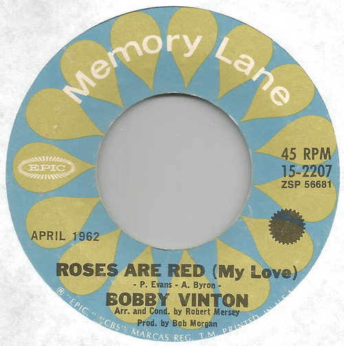 Bobby Vinton - Roses Are Red (My Love) / Rain Rain Go Away (7", Single, RE)