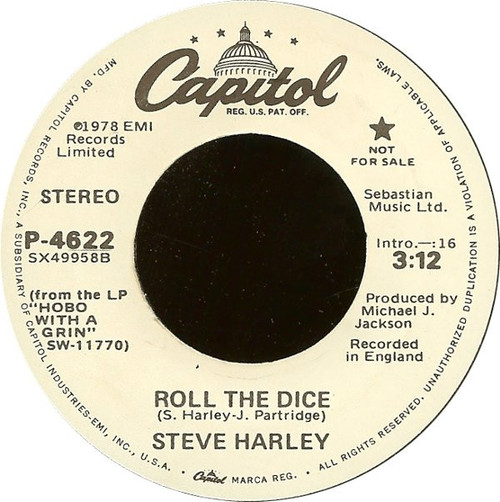 Steve Harley - Roll The Dice (7", Single, Promo)