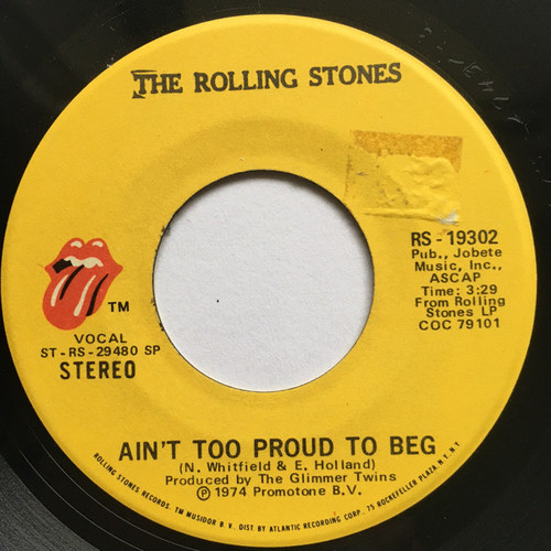 The Rolling Stones - Ain't Too Proud To Beg (7", SP )
