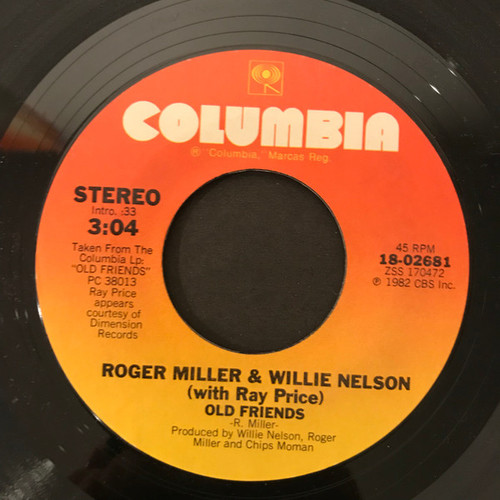 Roger Miller & Willie Nelson With Ray Price - Old Friends (7", Single, Styrene, Ter)