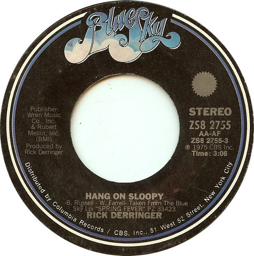 Rick Derringer - Hang On Sloopy (7", Single)