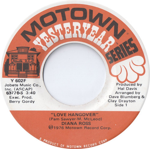 Diana Ross - Love Hangover / One Love In My Lifetime (7", RE, Sup)