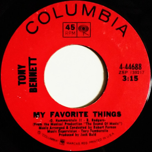 Tony Bennett - My Favorite Things / Hushabye Mountain (7", Single, Ter)